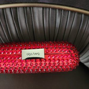 Red beaded clutch purse